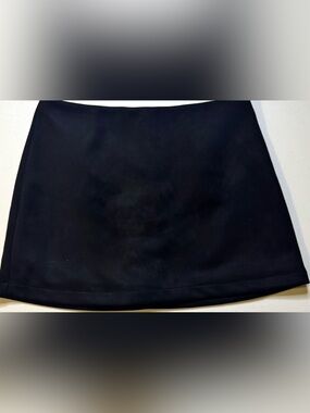 Shyanne Black Faux Suede Mini Skort Size Medium Made in USA Y2K